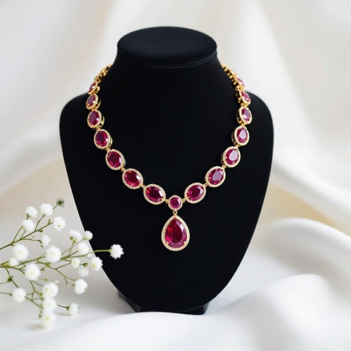 Necklace  ruby jewel dtyle