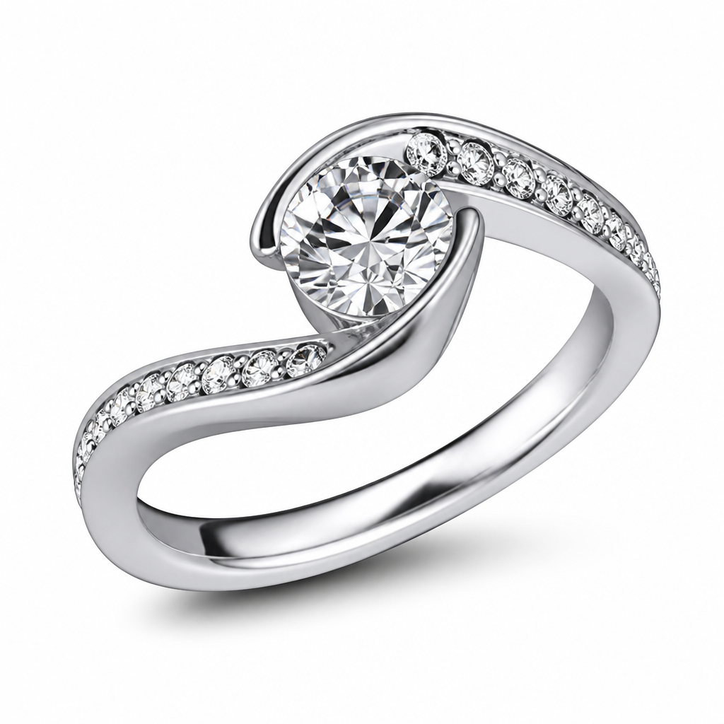 A women's ring
photorealistic jewelry design, A women's ring, modern style, just the design no text