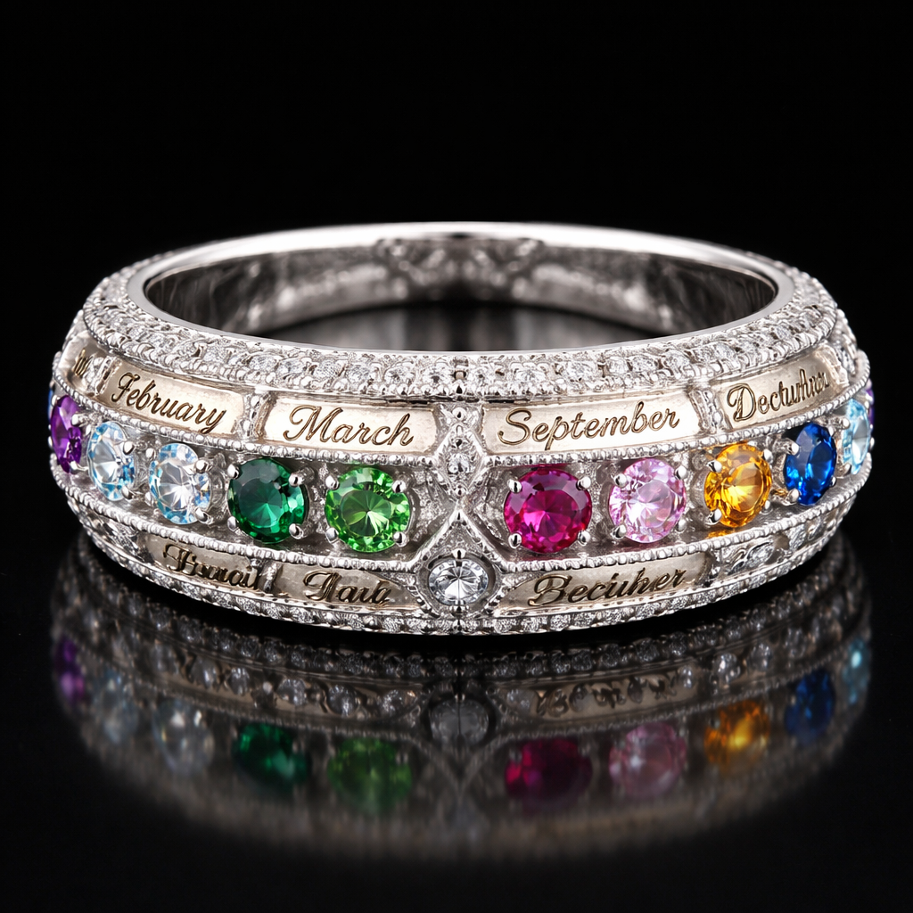 . Refinement: other side on the outside of ring and move it up to the opposite side of where February is
. Refinement: other side on the outside of ring and move it up to the opposite side of where February is, Luxury style