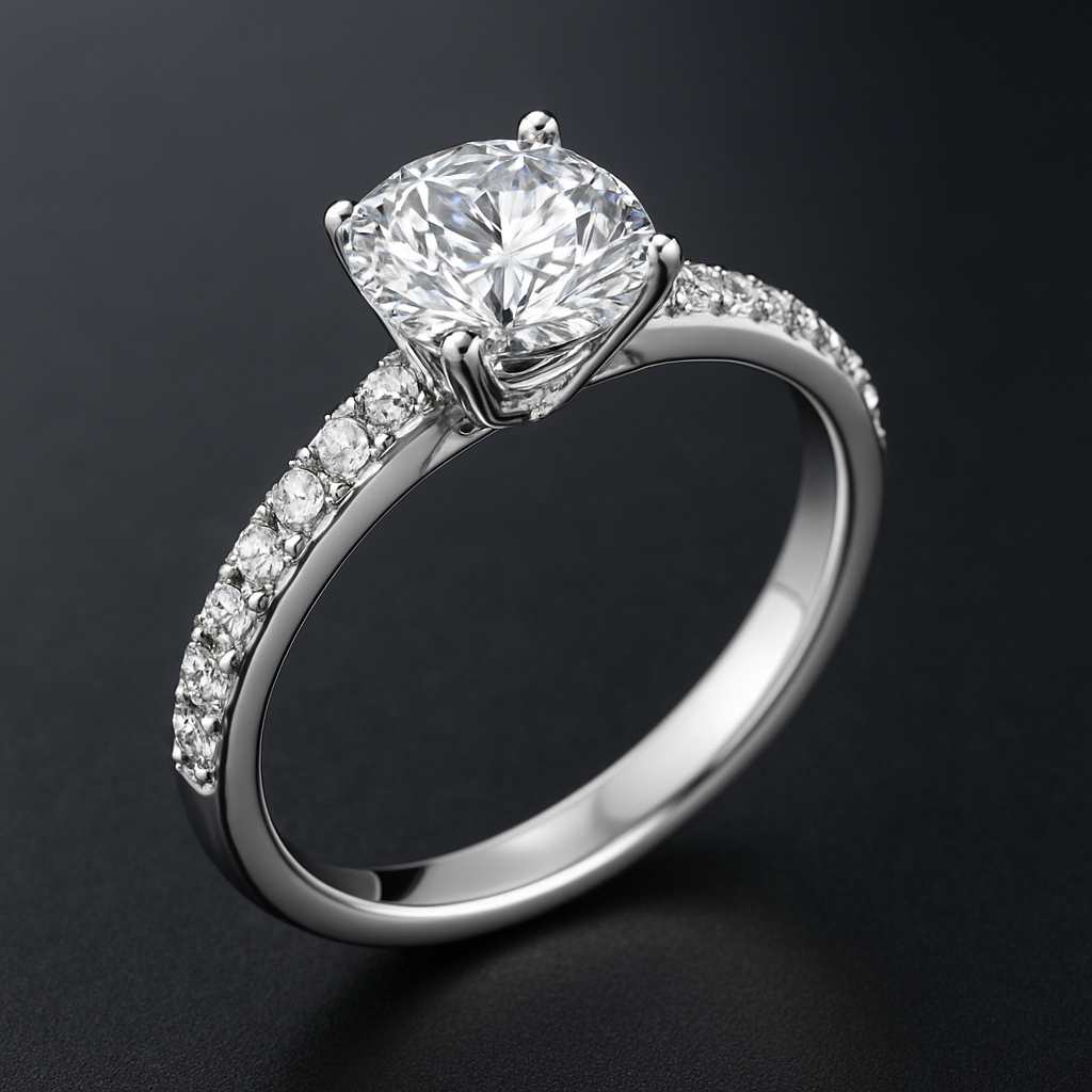 Gleiche Ring in Silber Ring mit weißen Steinen mit einem Stein in Form eines Diamanten