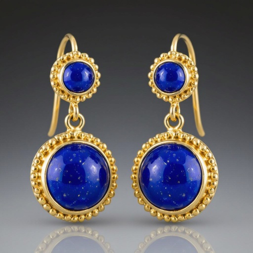 Hand made earrings with lapis lazuli