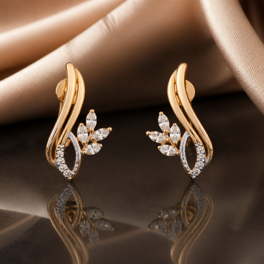 A women's earrings. સારો વિડિયો બનાવી આપો
photorealistic jewelry design, A women's earrings. સારો વિડિયો બનાવી આપો, modern style, just the design no text