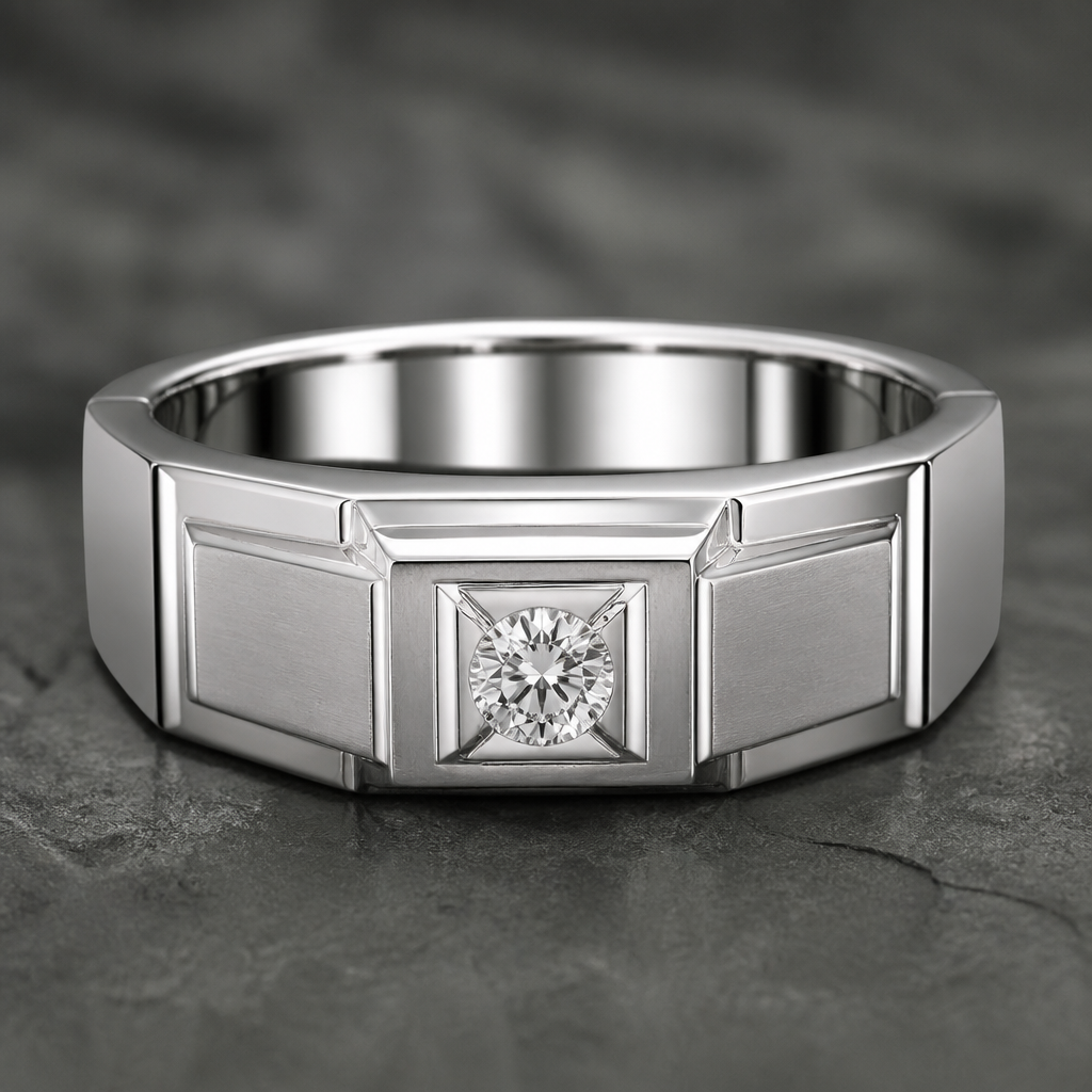 Men’s diamond ring
photorealistic jewelry design, Men’s diamond ring , geometric style, just the design no text