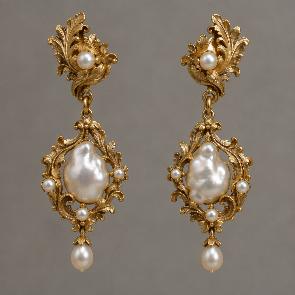 Handmade Earring
photorealistic jewelry design, Handmade Earring , baroque style, just the design no text