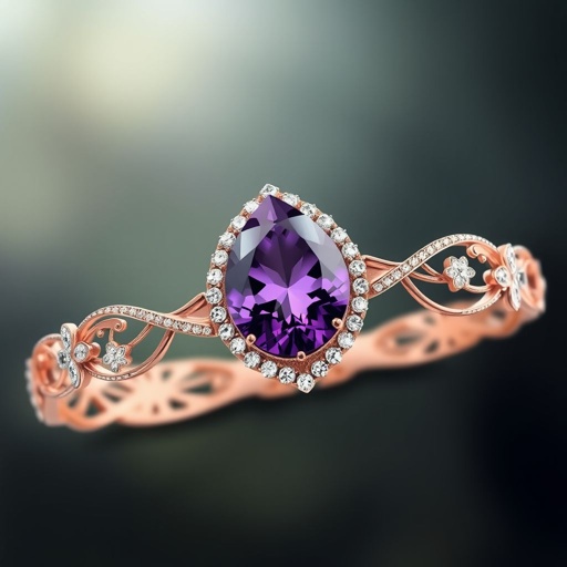 Drop cut, 50 carat Amethyst gemstone bracelet