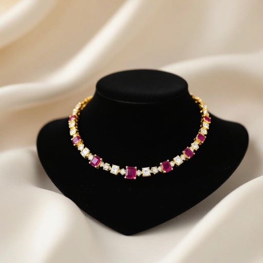 Moissanite kundan necklace for Asian girl