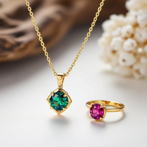 Necklace ,earring and ring design with colorful spinel 