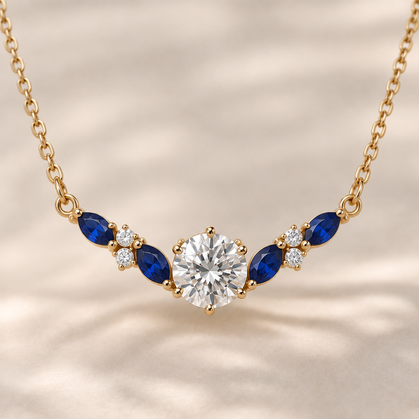 Amore sapphires but not so much gold stuff
edit the attached jewelry design with these instructions: Amore sapphires but not so much gold stuff. keep it photorealistic, just the design no text