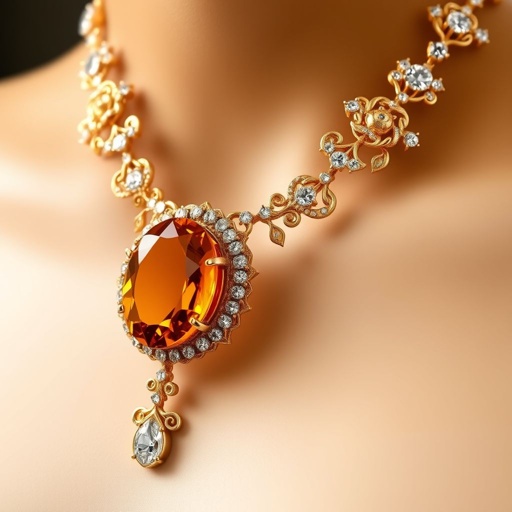 A oval cut, FL IF clarity, 4 carat amber necklace with