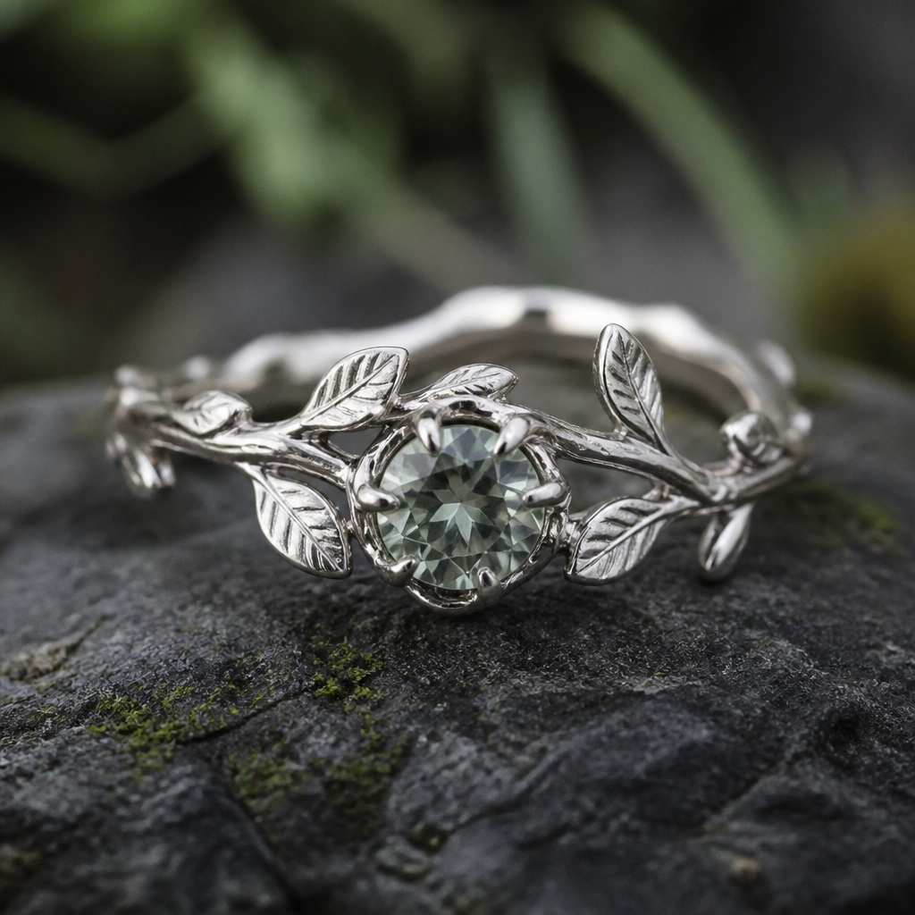 A nature women's ring made of silver. серебряное кольцо с природным мотивом и камнем в центре
photorealistic jewelry design, A nature women's ring made of silver. серебряное кольцо с природным мотивом и камнем в центре, nature_inspired style, just the design no text