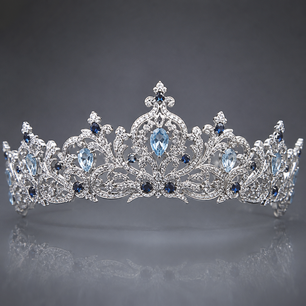 A cocktail women's tiara made of white gold with topaz and diamond and sapphire stones suitable for daily wear, highly ornate, intricate and elaborate, richly detailed. delicado, sencillo y elegante
photorealistic jewelry design, A cocktail women's tiara made of white gold with topaz and diamond and sapphire stones suitable for daily wear, highly ornate, intricate and elaborate, richly detailed. delicado, sencillo y elegante, cocktail style, just the design no text