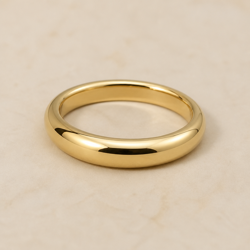 A minimalist women's ring made of gold
using the attached image as a visual reference, create A minimalist women's ring made of gold. photorealistic, just the design no text