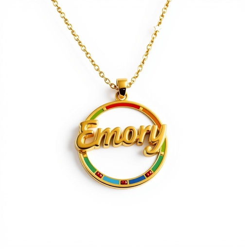 Medal necklace that is good for a cheerleader that says Emory