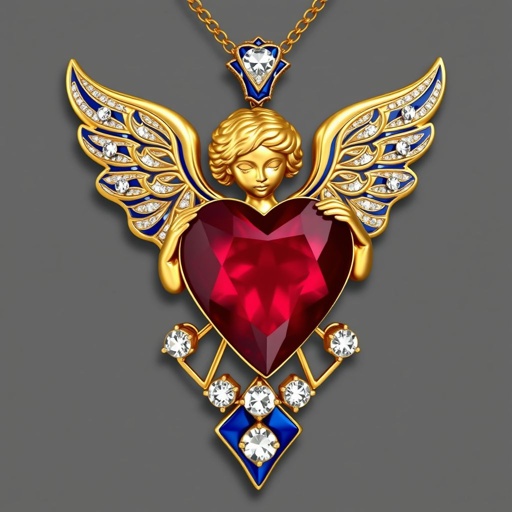Angel with red heart