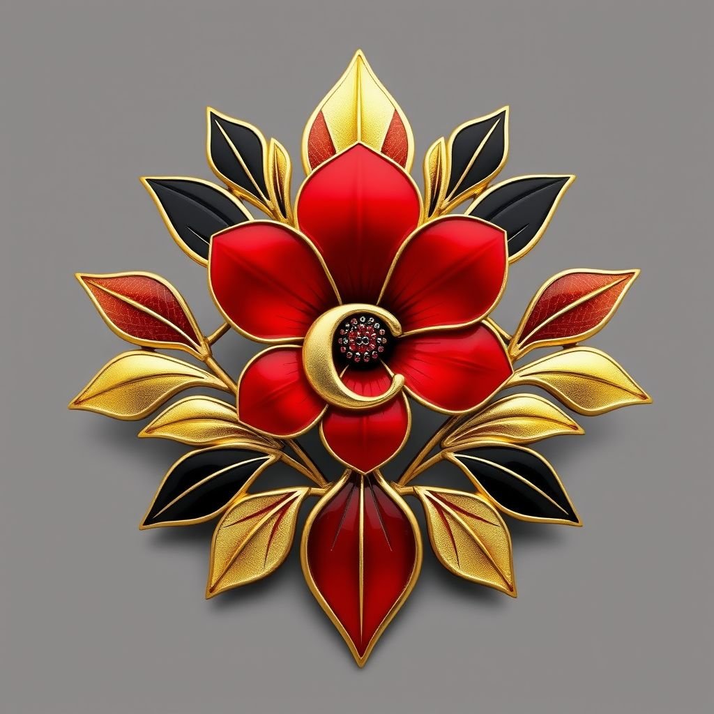 Red flower with C inside