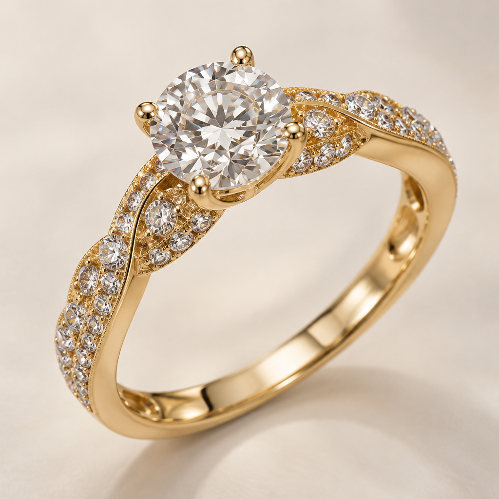 A diamond women's ring made of gold with diamond stones suitable for wedding
photorealistic jewelry design, A diamond women's ring made of gold with diamond stones suitable for wedding, diamond style, just the design no text