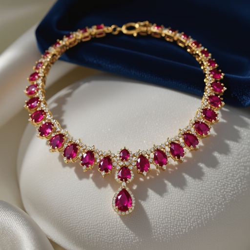 Necklace  ruby jewel dtyle