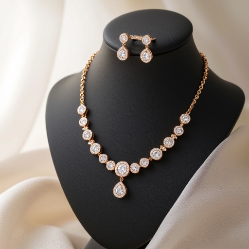 Moissanite kundan necklace for Asian girl