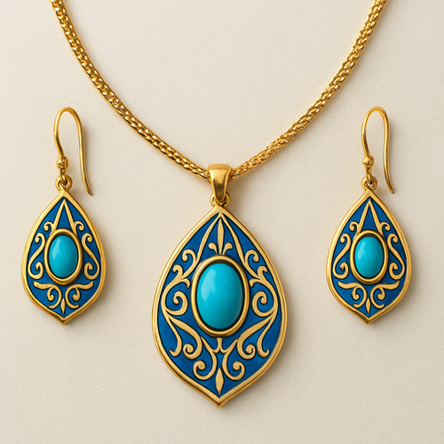 Sleek Necklace with earrings 