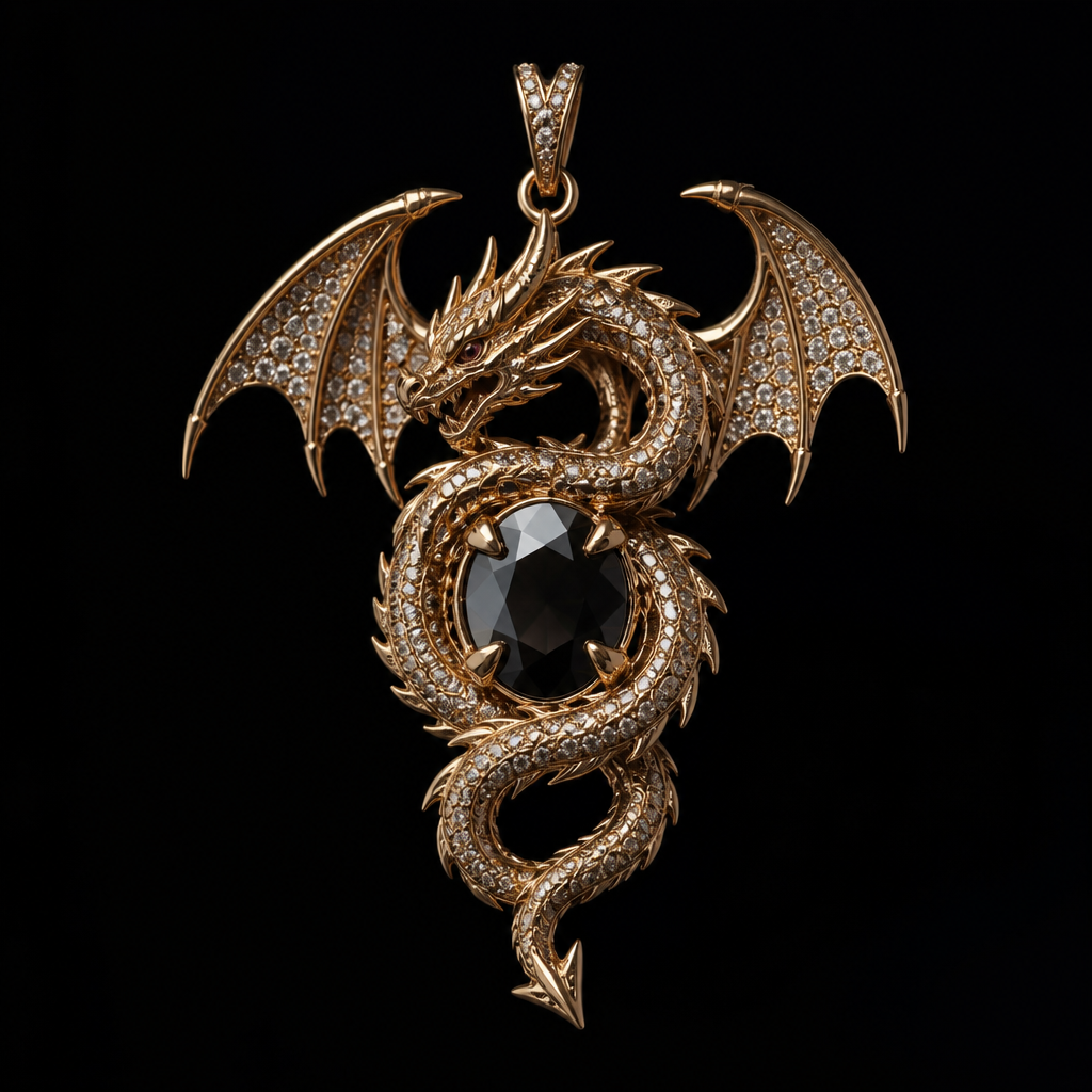 dragon
photorealistic jewelry design, dragon, just the design no text
