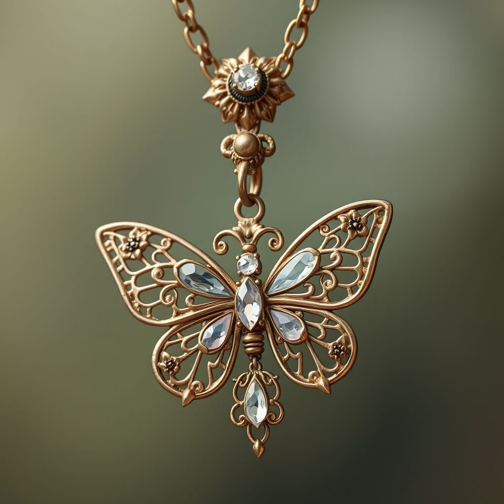 Necklace with butterfly