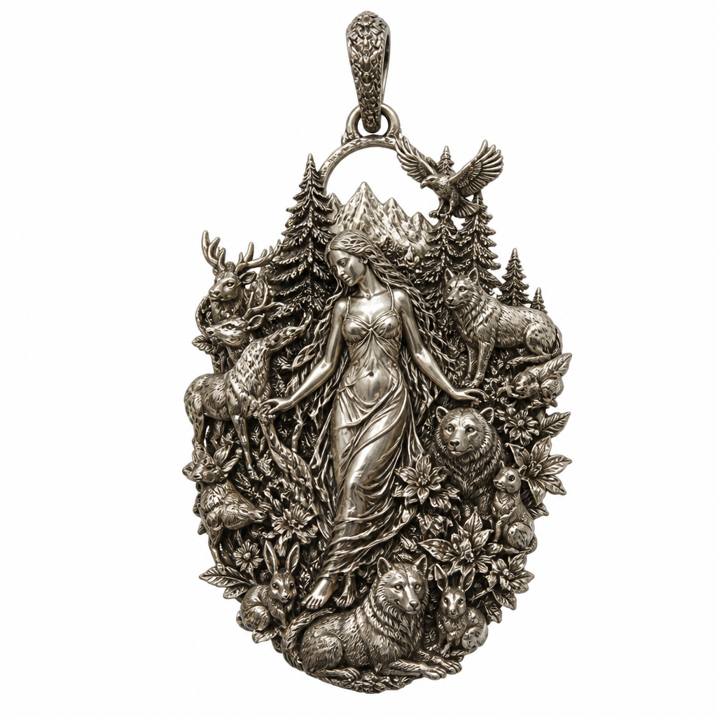 A vintage women's pendant made of silver suitable for festival. An extraordinary excellent beautiful and delicate, super modern pendant with all the elements of nature, with all the animals, with all the plants and with all the flowers of the forest of the mountains, without stones, without background only the pendant, all the animals, plants, trees, flowers, women to be like statues.
photorealistic jewelry design, A vintage women's pendant made of silver suitable for festival. An extraordinary excellent beautiful and delicate, super modern pendant with all the elements of nature, with all the animals, with all the plants and with all the flowers of the forest of the mountains, without stones, without background only the pendant, all the animals, plants, trees, flowers, women to be like statues., vintage style, just the design no text