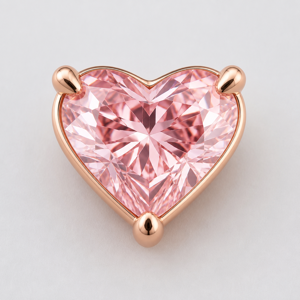 Pink heart
diamond low profile setting
photorealistic jewelry design, Pink heart
diamond low profile setting, just the design no text