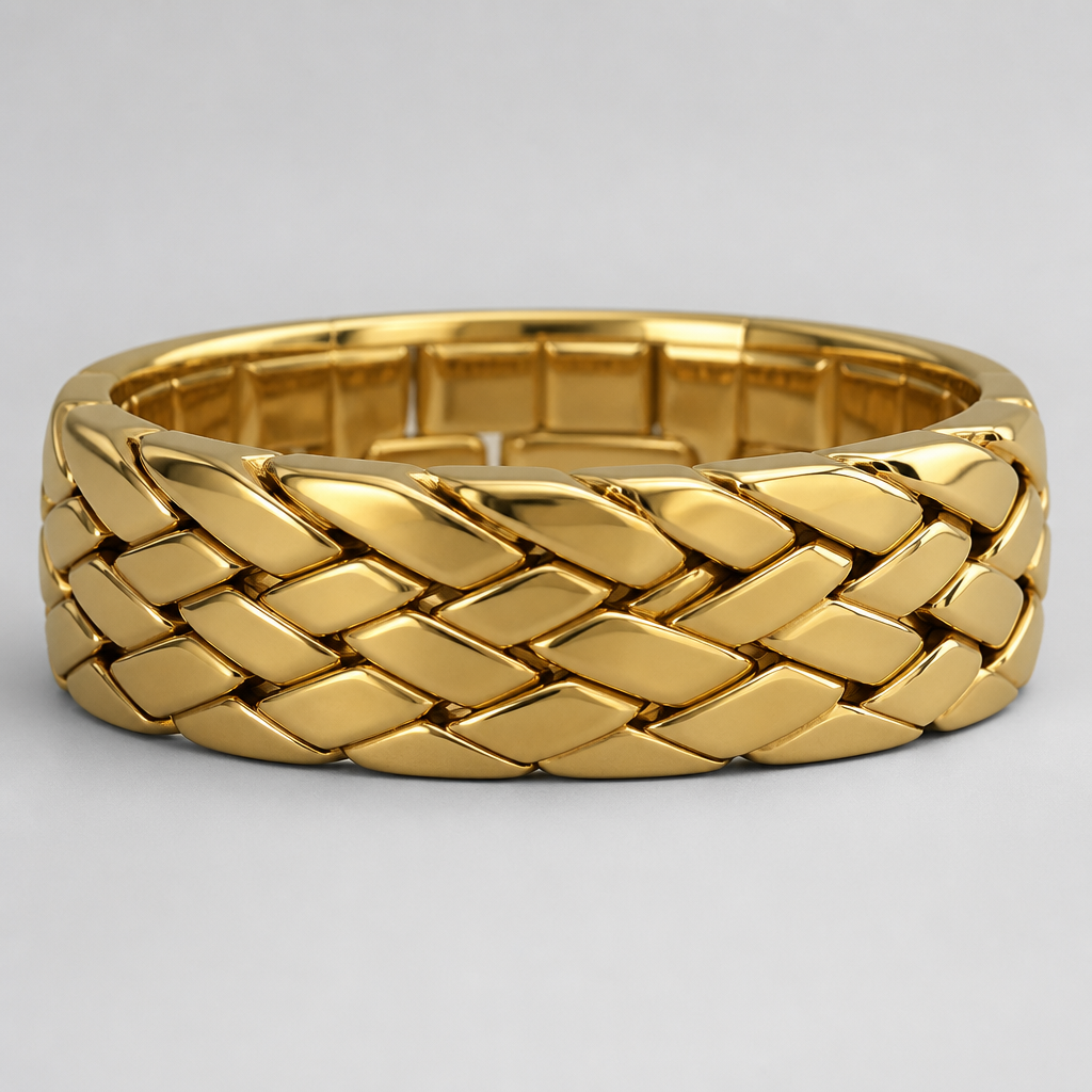 3 row woven men’s band flat yellow gold
photorealistic jewelry design, 3 row woven men’s band flat yellow gold
, just the design no text
