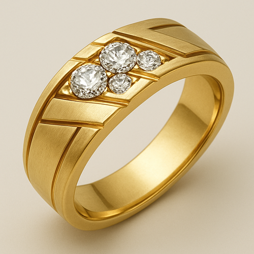 Men’s gold ring with diamonds 