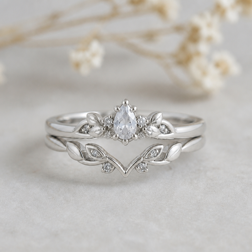 Erase the petals above the main stone of the upper ring, make the petals next to the main stone smaller
edit the attached jewelry design with these instructions: Erase the petals above the main stone of the upper ring, make the petals next to the main stone smaller. keep it photorealistic, just the design no text
