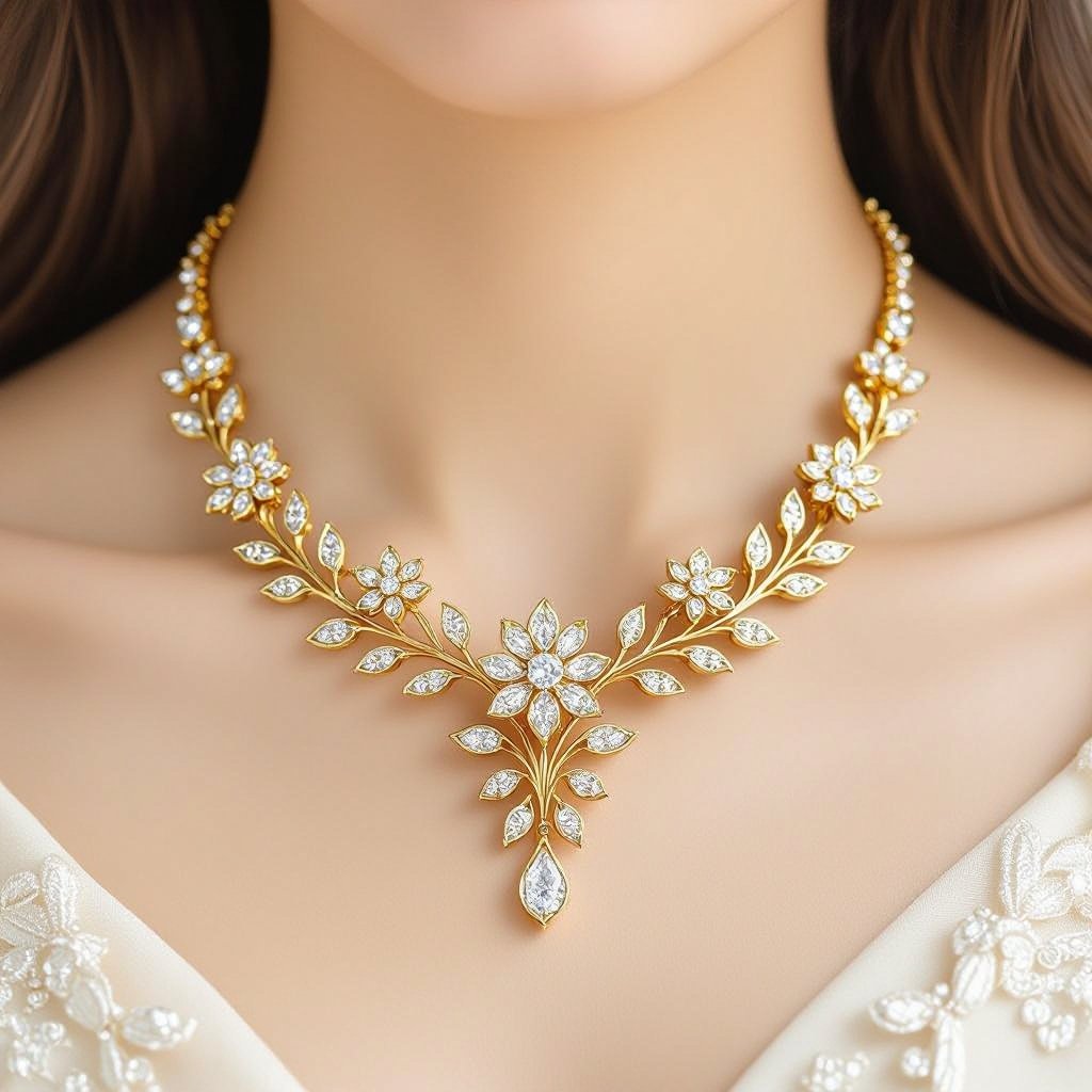 Moissanite kundan necklace for Asian girl