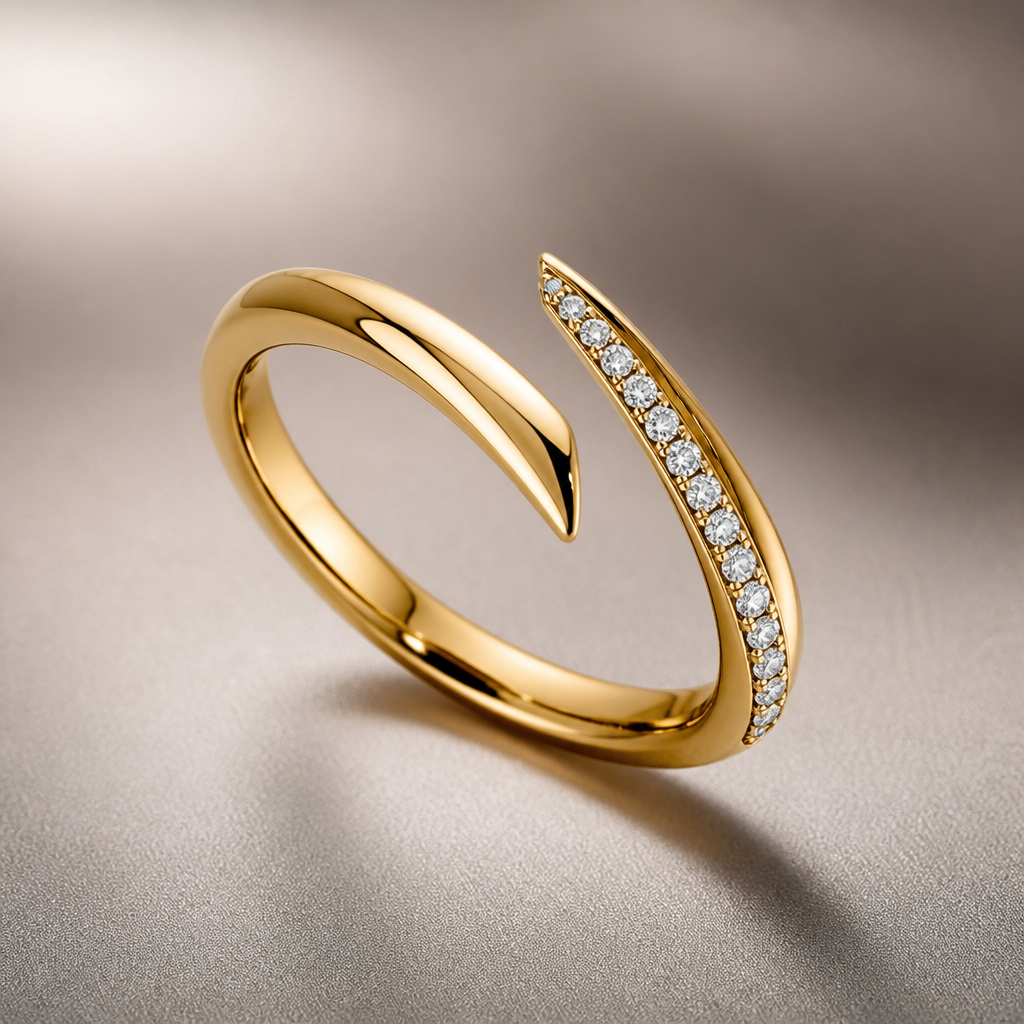 A women's ring
photorealistic jewelry design, A women's ring, modern style, just the design no text