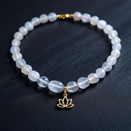 Чокер из натурального необработанного кварца неровной формы бусины с золотой маленькой подвеской в форме лотоса