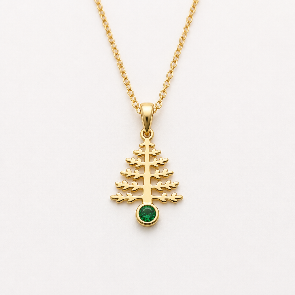 Create a 14 karat gold petite solitaire pendant necklace from the Dartmouth University tree in the Dartmouth university logo. Set a brilliant round, emerald single stone at the base of the trunk of the tree in the pendant.
photorealistic jewelry design, Create a 14 karat gold petite solitaire pendant necklace from the Dartmouth University tree in the Dartmouth university logo. Set a brilliant round, emerald single stone at the base of the trunk of the tree in the pendant. , just the design no text