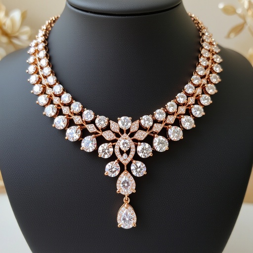 Moissanite kundan necklace for Asian girl