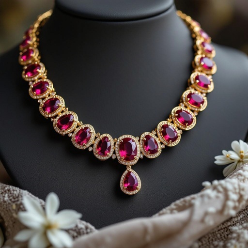 Necklace  ruby jewel dtyle