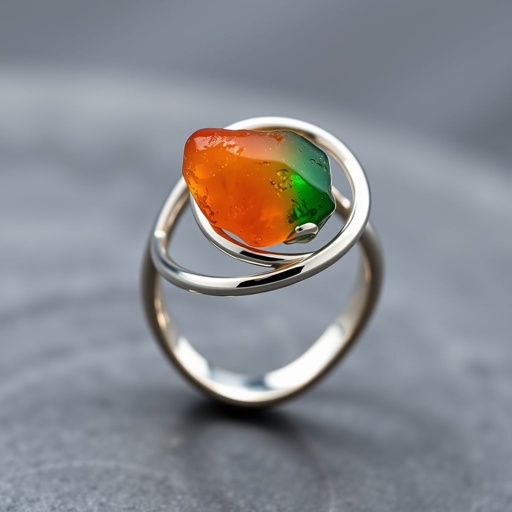 Design silver adjustable ring, use minimum silver, use 2 raw natural gemstones 