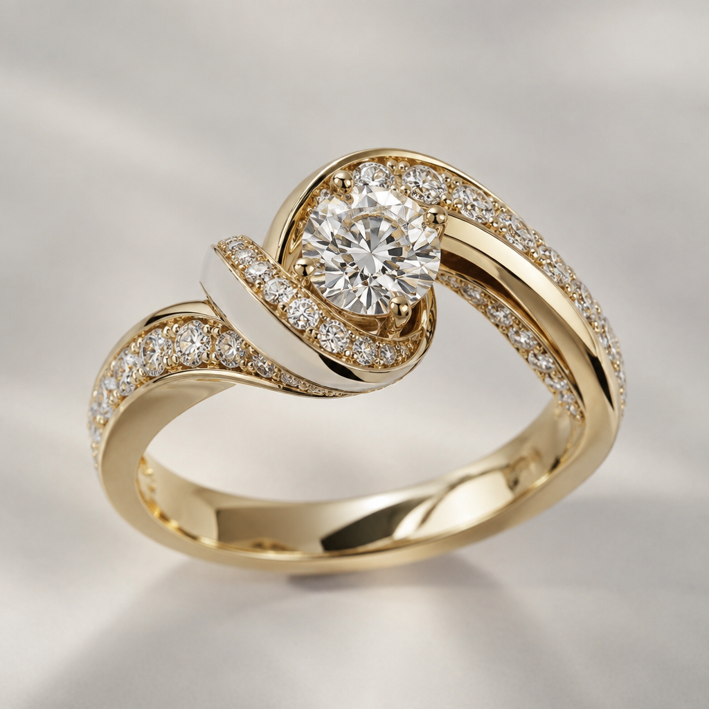 A women's ring
photorealistic jewelry design, A women's ring, modern style, just the design no text