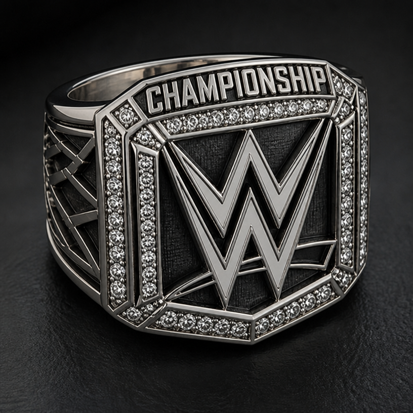 add the wording CHAMPIONSHIP on the ring
edit the attached jewelry design with these instructions: add the wording CHAMPIONSHIP on the ring. keep it photorealistic, just the design no text