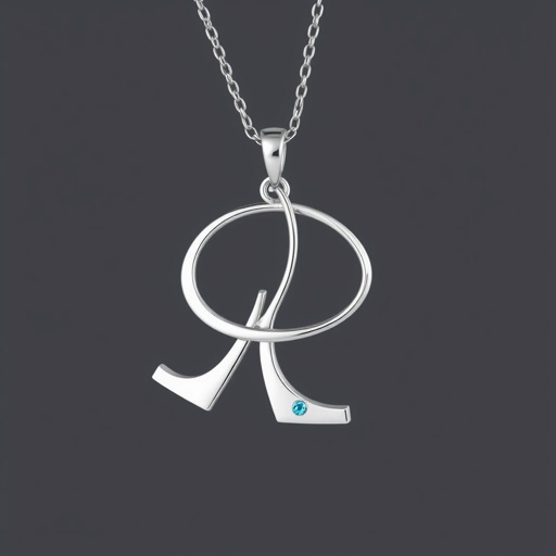 Silver pendant in the shape of figure skating blades without boots
