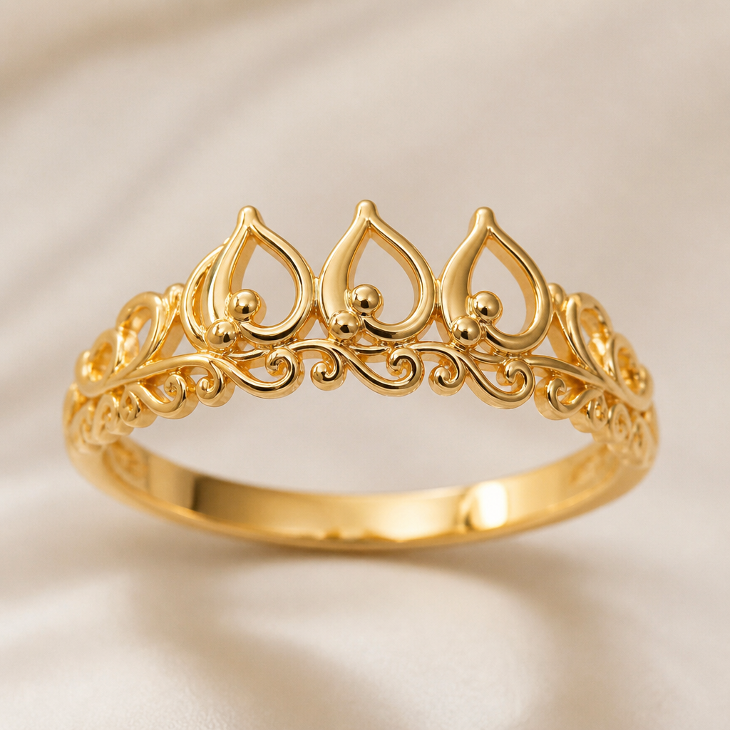 A classic women's ring made of gold suitable for daily wear, detailed and decorative, moderately ornate. a ring for the middle finger of the left hand
l want it for myself because of my babies
their names start with ه and i want 3 of ه next to each other.
photorealistic jewelry design, A classic women's ring made of gold suitable for daily wear, detailed and decorative, moderately ornate. a ring for the middle finger of the left hand
l want it for myself because of my babies
their names start with ه and i want 3 of ه next to each other., classic style, just the design no text