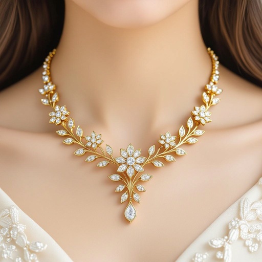 Moissanite kundan necklace for Asian girl