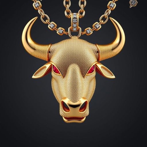 Giant bull with glowing red eyes diamond