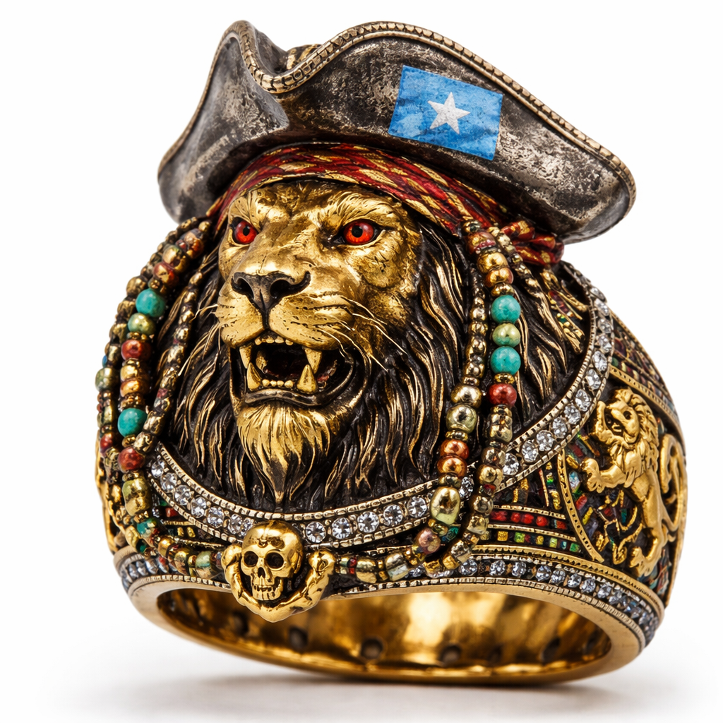 Somali pirate Rwanda lion ring