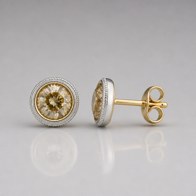 Make diameter of the earrings 5.5 mm
edit the attached jewelry design with these instructions: Make diameter of the earrings 5.5 mm. keep it photorealistic, just the design no text