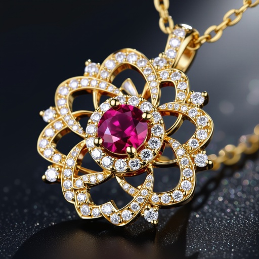 Necklace  ruby jewel dtyle