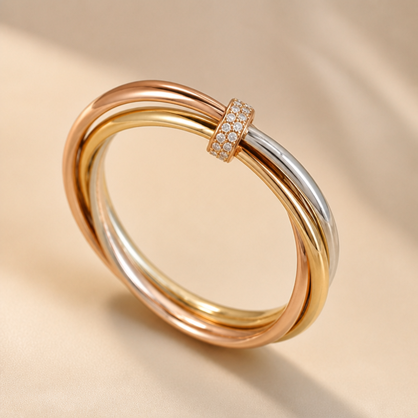 Do not make the connector flush with the gold surface. I want the stones to be clearly visible and exposed, rather than having the connection appear as a solid gold element.
At the connection point, make the gold band thinner and more delicate. The band can become slightly thicker immediately around the connector area to provide structural support, but the stones should remain the main visible element of the connection.
Keep the overall design elegant, minimal, refined, and Cartier-inspired, with a clean and sophisticated finish.
Do not make the connector flush with the gold surface. I want the stones to be clearly visible and exposed, rather than having the connection appear as a solid gold element.
At the connection point, make the gold band thinner and more delicate. The band can become slightly thicker immediately around the connector area to provide structural support, but the stones should remain the main visible element of the connection.
Keep the overall design elegant, minimal, refined, and Cartier-inspired, with a clean and sophisticated finish.