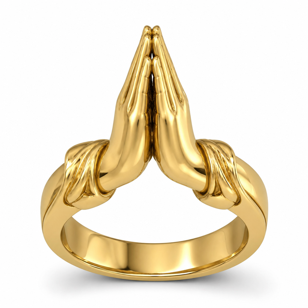 Folding hands ring
photorealistic jewelry design, Folding hands ring
, just the design no text