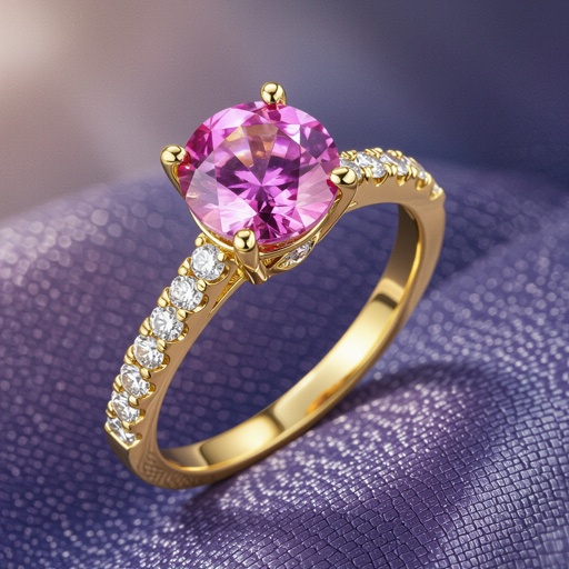 i want a gold ring with pink gemstone 