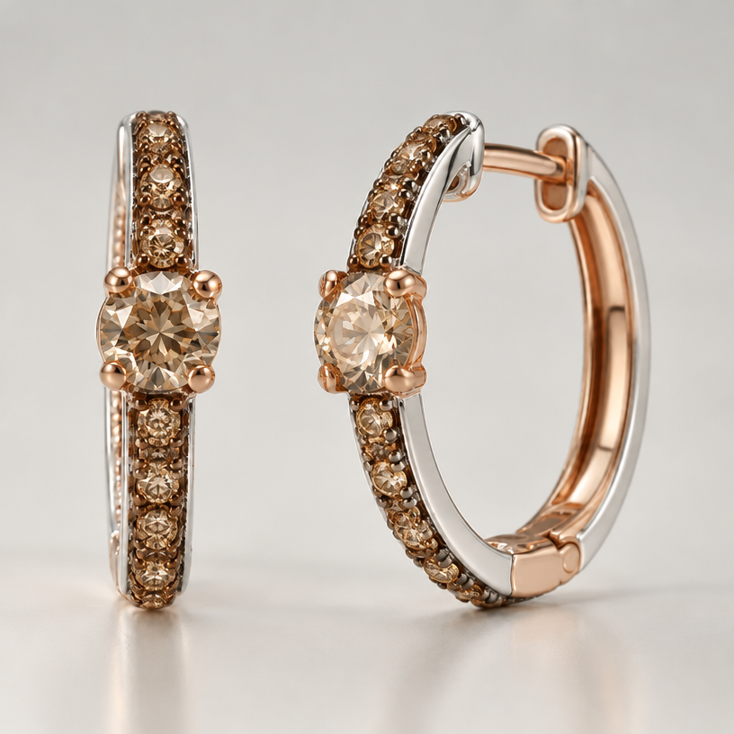 Make quantity of pave diamonds 8 per earring, leave everything else as is
edit the attached jewelry design with these instructions: Make quantity of pave diamonds 8 per earring, leave everything else as is. keep it photorealistic, just the design no text